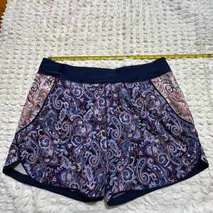 Lands' End Blue Athletic Shorts with Navy Trim